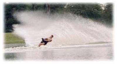 Brady Hoslester pulling hard for number 4 bouy - 36 MPH @ 15 off.