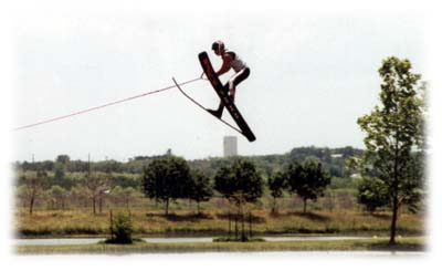 Derrick jumping 100+ feet.